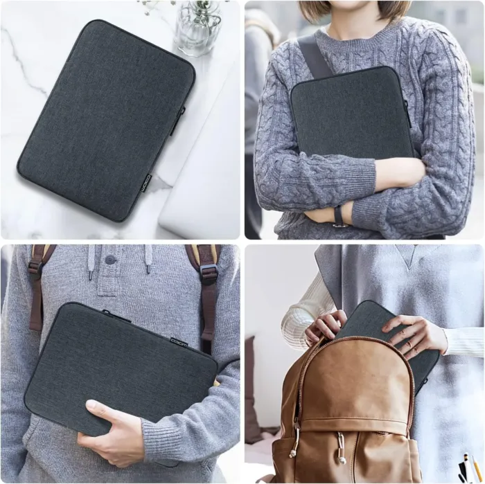 MoKo 9-11 Inch Tablet Sleeve Bag Carrying Case Fits New 11inch iPad Air M3, iPad A16 2025, iPad Pro 11 M4, Air 5/4/3, iPad 10/9/8th Gen, Tab S8/S9 11", Space Gray - Image 9