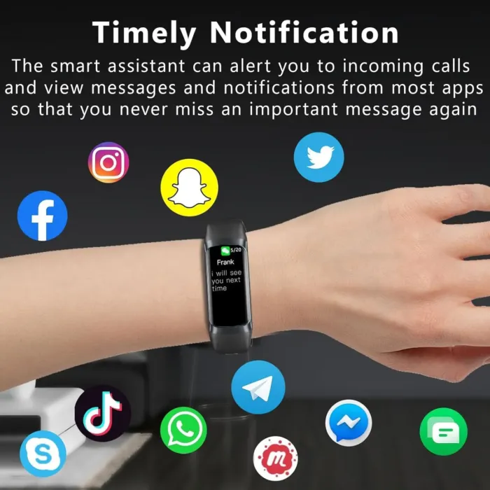 Fitness Tracker with 24/7 Blood Oxygen Heart Rate and Sleep Monitor,IP68 Waterproof,1.10''AMOLED Touch Color Screen,Step Counter Health Activity Trackers for Women Men - Image 5