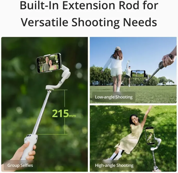 DJI Osmo Mobile 6 Gimbal Stabilizer for Smartphones, 3-Axis Phone Gimbal, Built-In Extension Rod, Object Tracking, Portable and Foldable, Vlogging Stabilizer, YouTube TikTok, Slate Gray - Image 7