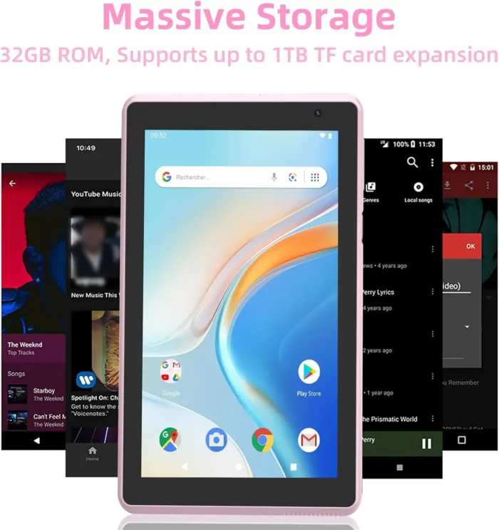 Android 15 Tablet, 7 Inch Tablet, 6GB RAM 32GB ROM/ 1TB Expandable, 5MP Camera, 1.6Ghz Quad-core Processor, 3000mAH Battery Tableta PC, Wi-Fi 6 BT 5.0 7'' Android Laptop - Image 3
