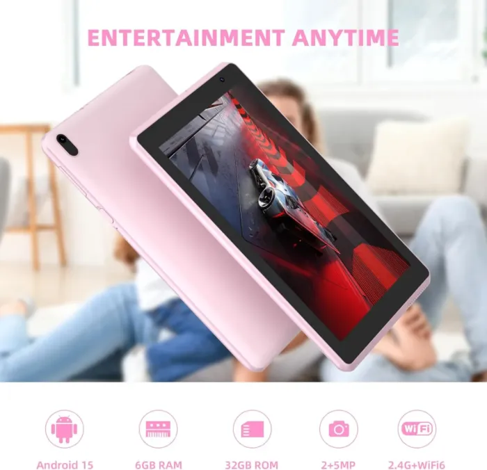 Android 15 Tablet, 7 Inch Tablet, 6GB RAM 32GB ROM/ 1TB Expandable, 5MP Camera, 1.6Ghz Quad-core Processor, 3000mAH Battery Tableta PC, Wi-Fi 6 BT 5.0 7'' Android Laptop - Image 5