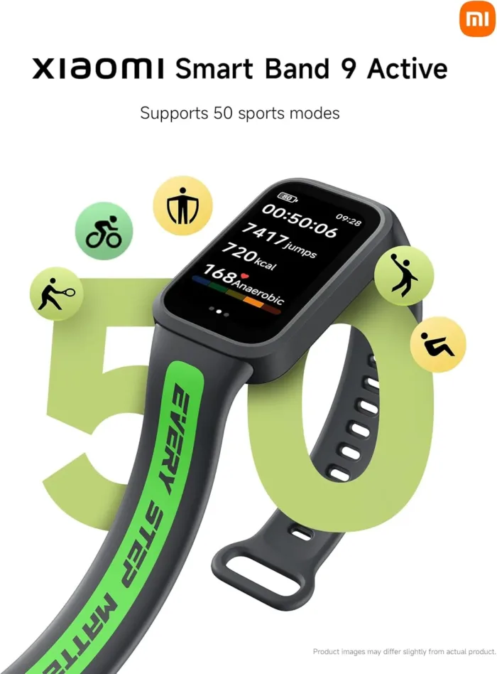 Xiaomi Smart Band 9 Active Global Version 1.47'' Display 18-Day Battery Life Modes All-Day Health and Fitness Monitoring 5ATM (Black) - Image 8