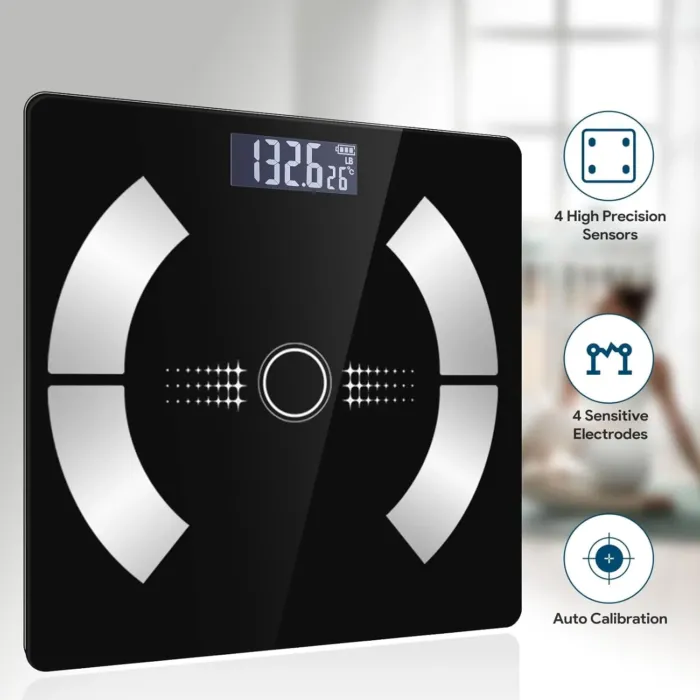 Digital Simple and Practical Body Fat Scale with Led Display, Bathroom Scale, Body Composition Analyzer with Smartphone Application and Bluetooth synchronous Scale - Image 3