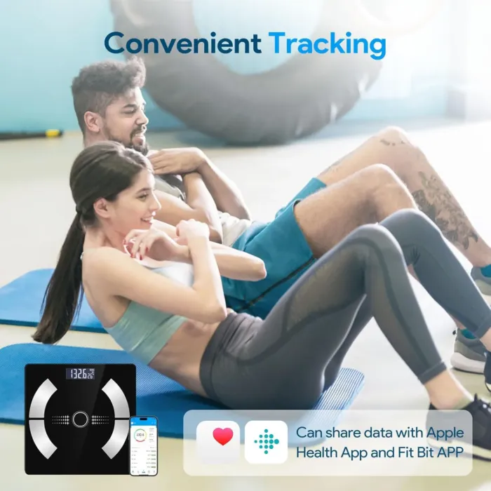 Digital Simple and Practical Body Fat Scale with Led Display, Bathroom Scale, Body Composition Analyzer with Smartphone Application and Bluetooth synchronous Scale - Image 6