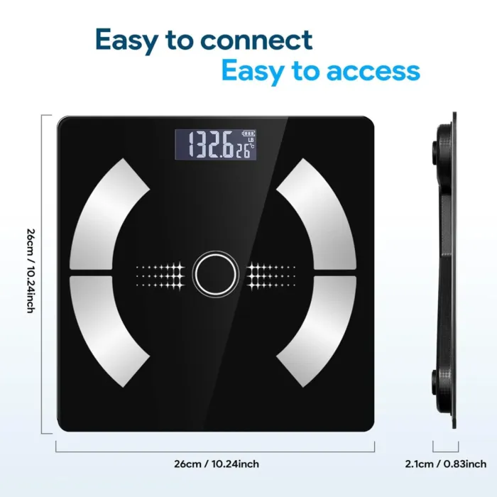 Digital Simple and Practical Body Fat Scale with Led Display, Bathroom Scale, Body Composition Analyzer with Smartphone Application and Bluetooth synchronous Scale - Image 7