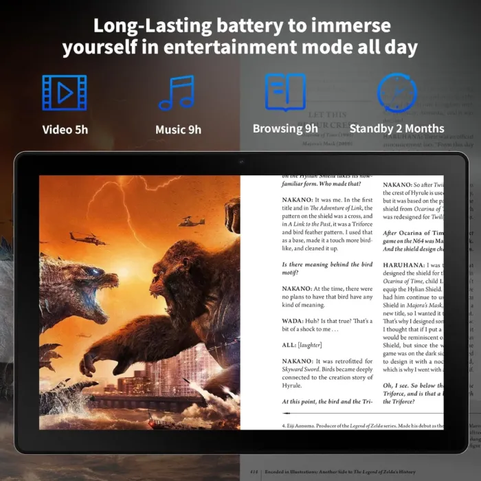 Android Tablet, 10.1 Inch Android 14 Tablet with 1280x800 IPS HD Touch Screen, Dual Camera, 64GB Storage 1TB Expansion, 8 in 1 Tablets Kit with Keyboard, Protective Case, Mouse, Stylus, BT 5.0, WiFi 6 - Image 7
