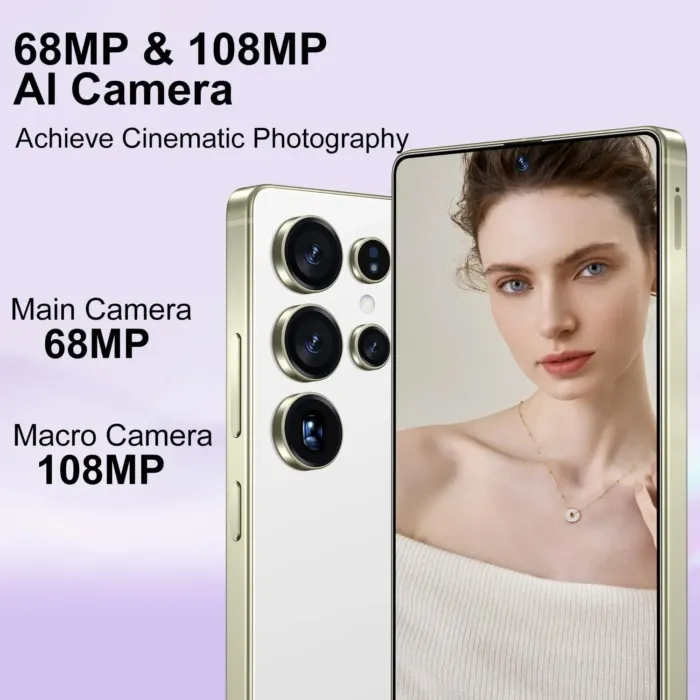 I25 Ultra Unlocked Phone,Built in Pen The Phone,Battery 7000mAh 12+512GB 6.99" HD Screen Android 14 Smartphone,Face ID/5G/Fingerprint Lock/Dual SIM/GPS (White) - Image 6