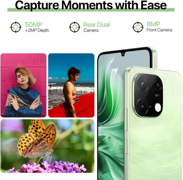 UMIDIGI G9C Android 14 Unlocked Cellphone,Octa-core 12GB +128GB Expand 1TB Unlocked Smartphone,6.75" HD+ 90Hz,5000mAh Battery,50MP Camera,GPS,BT 5.5,NFC,AI Face Unlock,Warranty,Black - Image 6