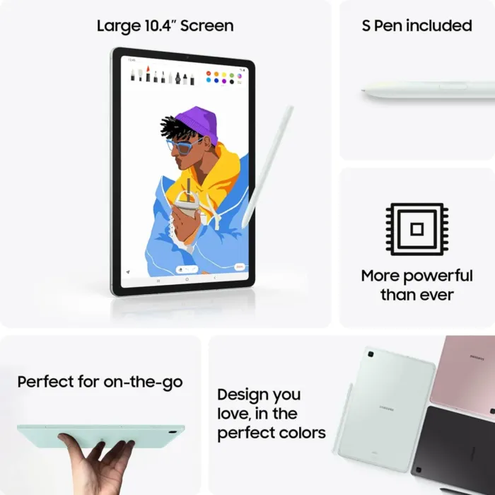 SAMSUNG Galaxy Tab S6 Lite 10.4' 64GB WiFi Android Tablet, S Pen Included, Gaming Ready, Long Battery Life, Slim Metal Design, Expandable Storage, US Version, Oxford Gray, Amazon Exclusive (2024) - Image 3
