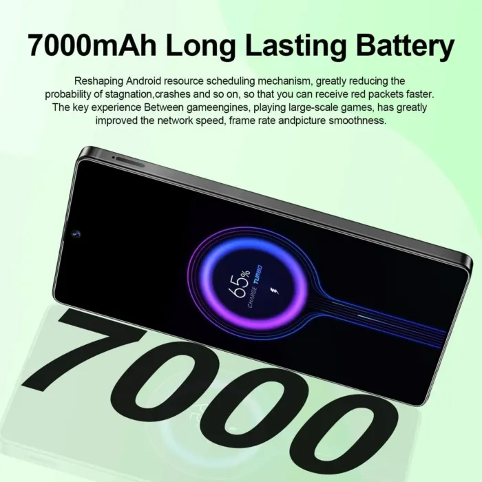 Huness I25 Ultra Unlocked Cell Phone,Built in Pen,12+512GB Unlocked Phone, Android 14 Battery 7000mAh 6.99" HD Screen Smartphone, 5G/Face ID/Fingerprint Lock/Dual SIM/GPS (Blue) - Image 7