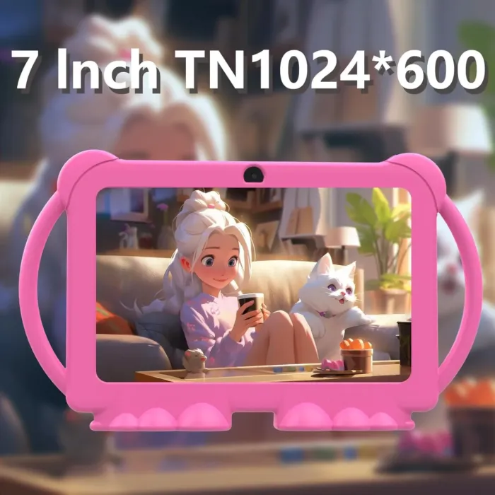 Kids Tablet 7 inch Android 12.0 for Toddler, 4GB RAM 32GB ROM Bluetooth IPS Screen Parental Control Dual Camera Shockproof Case for Educational Games, (1PCS, Rose Red) - Image 5