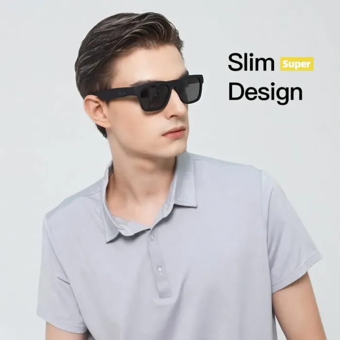 OhO Smart Glasses,Polarized Sunglasses with Bluetooth Speaker,Athletic/Outdoor UV Protection and Voice Control,Unisex (Grey Lens)