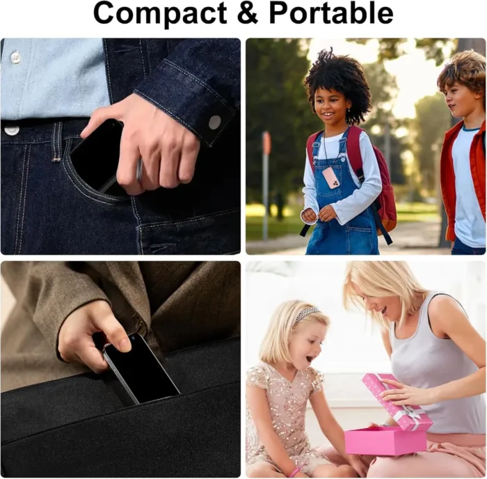 Mini Phone, Unlocked Mini Smartphone for Kids, 3.0" HD Touch Screen Android 8.1 Phones, Quad Core/Dual SIM/2600mAh Battery/2G+16G/GPS/Face lD Student Pocket 4G Cell Phone- Black - Image 4