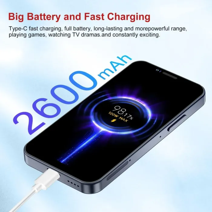 Mini Phone, Unlocked Mini Smartphone for Kids, 3.0" HD Touch Screen Android 8.1 Phones, Quad Core/Dual SIM/2600mAh Battery/2G+16G/GPS/Face lD Student Pocket 4G Cell Phone- Black - Image 5