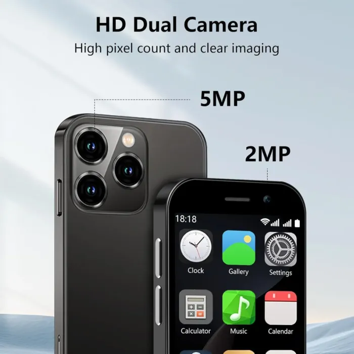 Mini Phone, Unlocked Mini Smartphone for Kids, 3.0" HD Touch Screen Android 8.1 Phones, Quad Core/Dual SIM/2600mAh Battery/2G+16G/GPS/Face lD Student Pocket 4G Cell Phone- Black - Image 7
