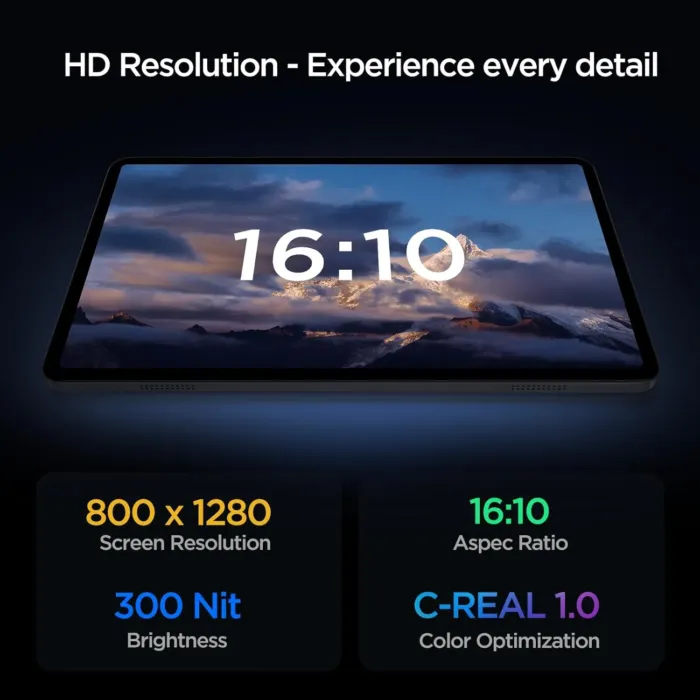 Android Tablet, 10.1 inch Android 14 Tablet, Octa-core CPU, 2 Years Protection, RAM 12GB, ROM 64GB (Up to 2 TB), 800x1280 Resolution, WiFi 6 & Bluetooth 5.4, Dual Speakers, 5MP+8MP, 6000mAh, Black - Image 4