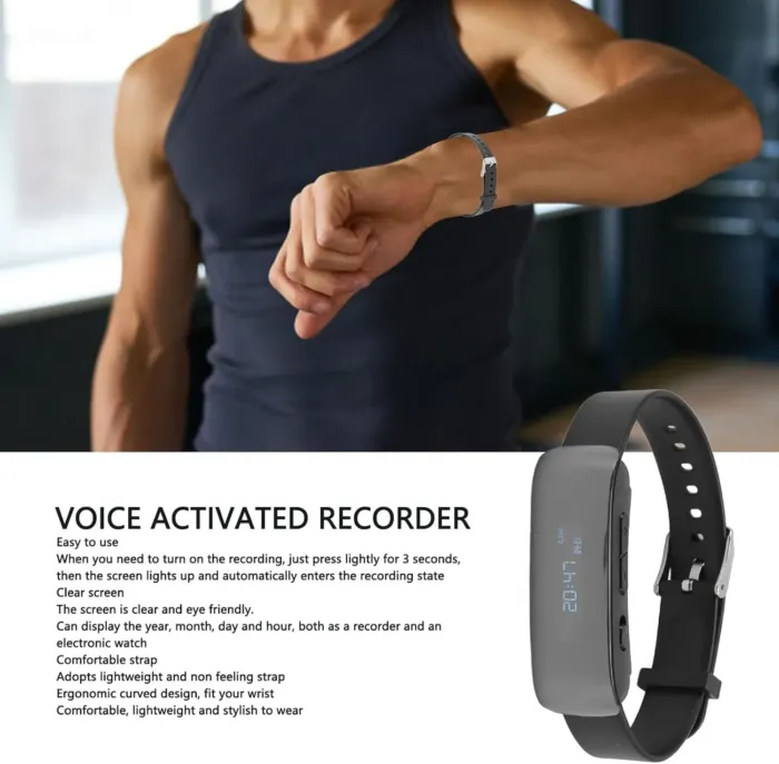 Digital Voice Recorder Watch, Bracelet Recording Device with 90mAh Battery, Wristband, MP3 Recorder with Timing Recording Audio Device, Watch Voice Activated Recorder (4G) - Image 4