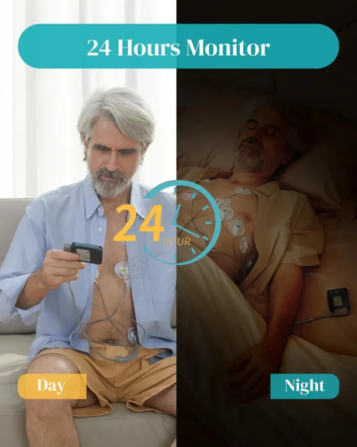 Portable 12-Lead Heart Monitor with AI Analysis for Home Use, 24 Hours Recording, Stand-Alone Machine with LCD Screen, Software Compatible with Mac & Windows, TH12 - Image 3