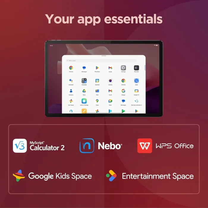 Lenovo Tab P12-2024 - Expansive Touchscreen Tablet - 12.7" 3K Display - 13MP Camera - 8GB Memory - 128GB UFS Storage - Android 13 - Dolby Atmos - Quad JBL Speakers - Pen and Folio Case Included - Image 9