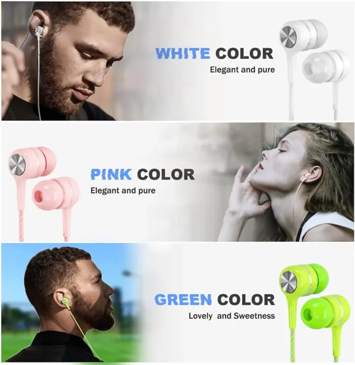 Wired Earbuds with Microphone 5 Pack, in-Ear Headphones with Heavy Bass, High Sound Quality Earphones Compatible with iPad, Laptop, MP3, Android Smartphones, Fits All 3.5mm Jack Device - Image 4
