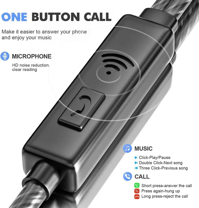 Wired Earbuds with Microphone 5 Pack, in-Ear Headphones with Heavy Bass, High Sound Quality Earphones Compatible with iPad, Laptop, MP3, Android Smartphones, Fits All 3.5mm Jack Device - Image 7