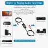 AUTOUTLET 192kHz DAC Digital to Analog Audio Converter 7ft/2.1m Digital Audio Optical to RCA Male Cable for HDTV, DVD, Blu-Ray Players and Game Consoles