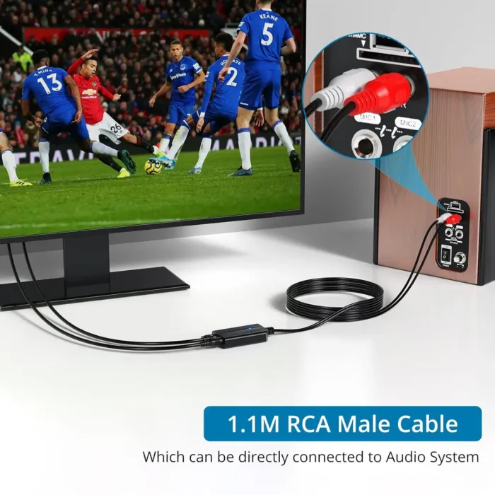 AUTOUTLET 192kHz DAC Digital to Analog Audio Converter 7ft/2.1m Digital Audio Optical to RCA Male Cable for HDTV, DVD, Blu-Ray Players and Game Consoles - Image 8