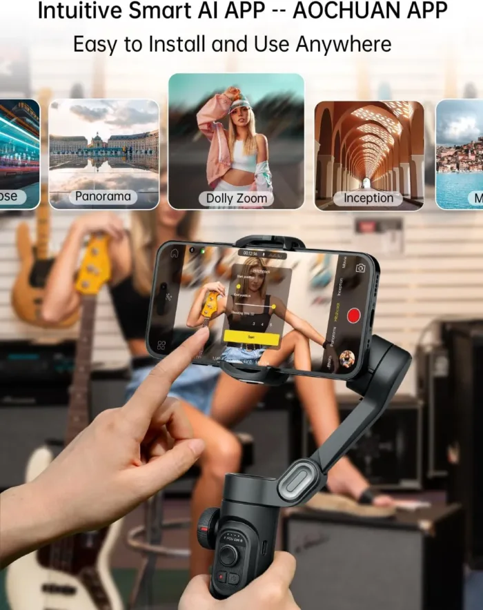 Phone Gimbal Stabilizer 3-Axis Smartphone Foldable Handheld Gimbal for iPhone with Focus Wheel TikTok YouTube Vlog Stabilizer for iPhone16 15 14 13 12 Pro Max Android-Smart XE - Image 6