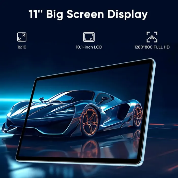 Android 14 Tablet,11 Inch Tablets with Octa Core Processor, 12GB RAM + 128GB ROM 1TB Expand, Widevine L1, 8000mAh Battery, 2.4/5Ghz Dual Band WiFi/GPS/FM Radio,5/8MP Cameras, Case Included - Blue - Image 3