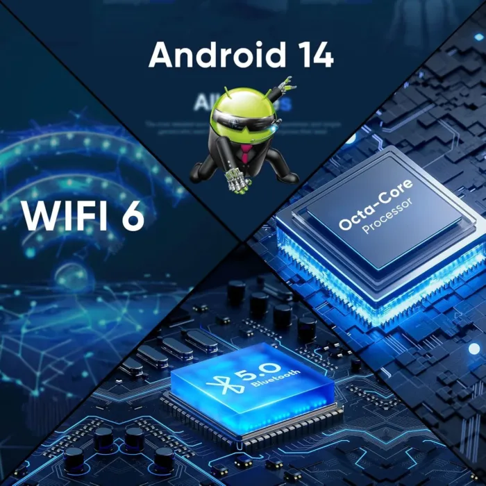 Android 14 Tablet,11 Inch Tablets with Octa Core Processor, 12GB RAM + 128GB ROM 1TB Expand, Widevine L1, 8000mAh Battery, 2.4/5Ghz Dual Band WiFi/GPS/FM Radio,5/8MP Cameras, Case Included - Blue - Image 4