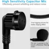 2Pcs Microphone Headset Mic, Flexible Wired Boom for Voice Amplifier, 3.5mm Connector Jack Headset Microphone for Singing, Speaking, Teachers, Coaches, Presentations, Seniors and More