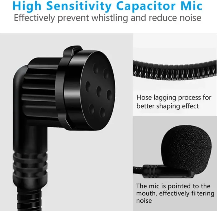 2Pcs Microphone Headset Mic, Flexible Wired Boom for Voice Amplifier, 3.5mm Connector Jack Headset Microphone for Singing, Speaking, Teachers, Coaches, Presentations, Seniors and More - Image 5