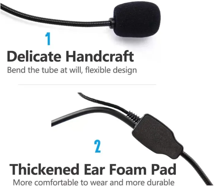 2Pcs Microphone Headset Mic, Flexible Wired Boom for Voice Amplifier, 3.5mm Connector Jack Headset Microphone for Singing, Speaking, Teachers, Coaches, Presentations, Seniors and More - Image 6