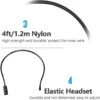 2Pcs Microphone Headset Mic, Flexible Wired Boom for Voice Amplifier, 3.5mm Connector Jack Headset Microphone for Singing, Speaking, Teachers, Coaches, Presentations, Seniors and More