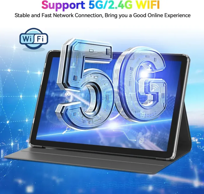 Latest 2025 Android 13 Tablet, 128GB+16(8+8 Expand)GB/512GB Expandable, Octa-Core Tablet with 5G WiFi, 8000mAh Battery, 10.1 inch Tableta with 21MP Camera, Tableta with Keyboard, Bluetooth,Mouse, Case - Image 5