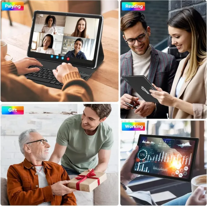 Latest 2025 Android 13 Tablet, 128GB+16(8+8 Expand)GB/512GB Expandable, Octa-Core Tablet with 5G WiFi, 8000mAh Battery, 10.1 inch Tableta with 21MP Camera, Tableta with Keyboard, Bluetooth,Mouse, Case - Image 9