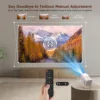 [Built-in Apps & Electric Focus] Smart Mini Projector with WiFi and Bluetooth, 270°Rotatable Portable Movie Projector 4K 1080P Support, Auto Keystone Proyector for Smartphone/TV Stick/Laptop/HDMI