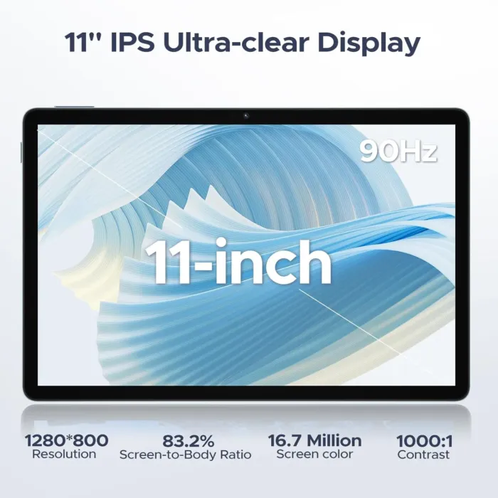 DOOGEE Android 15 Tablet, 11 inch Android Tablet 16GB+128GB/2TB TF Octa-Core,90Hz Display, 8580mAh, Netflix 1080P,Bluetooth 5.0+5G WiFi, 13MP+5MP, Face ID,Metal Body-Black - Image 5