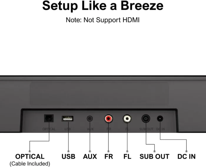 ULTIMEA 7.1ch Virtual Surround Sound Bar, Sound Bar for Smart TV with 4 Surround Speakers, Peak Power 330W, Surround Sound System for TV, App Control, TV Soundbar with Subwoofer, Opt/AUX/BT, Aura A40 - Image 7