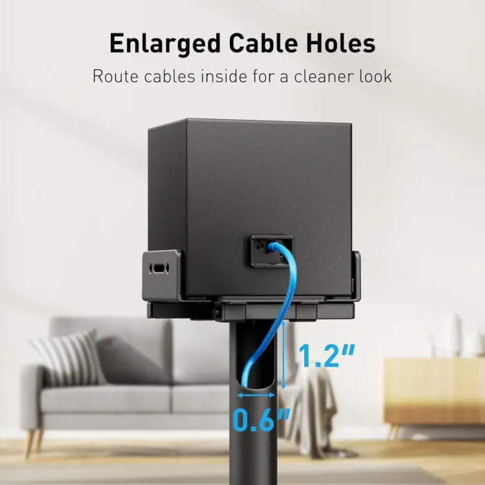 PERLESMITH Universal Speaker Stands for Surround Sound -Height Adjustable Extend 33.3”to 45.1”, Floor Speaker Stand for Satellite & Studio & Bookshelf Speakers up to 11LBS,1 Pair Black, PSSS2 - Image 7