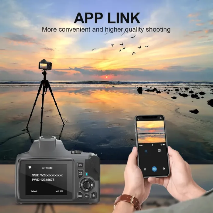 4K Digital Camera with 40X Zoom，64MP DSLR Camera for Photography Beginners，Autofocus 1080P HD Vlogging Camera with EIS，32GB SD Card，2 Batteries (2501) - Image 5