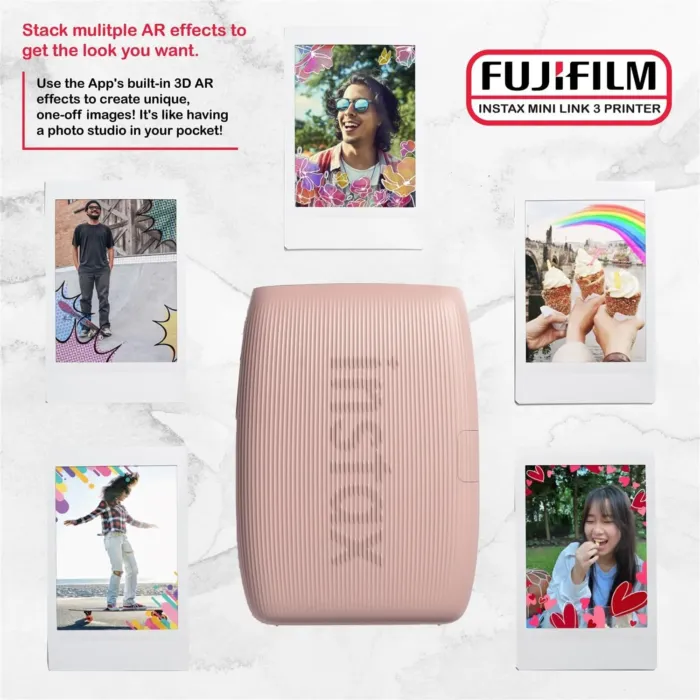 Fujifilm Instax Mini Link 3 Printer Bundle Instax Mini Film (40 Sheets), Instax Mini Link 3 Protective Case (Rose Pink) - Image 8