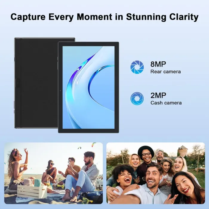 Tablet Android 14, Tablets 10 inch 8GB RAM+ 64GB ROM+ 1TB Expandable Tablet PC, 1280 * 800 IPS Screen, Dual Camera, Powerful Processor, 6000mAh Battery, Bluetooth,WiFi, Google Certified - Image 6