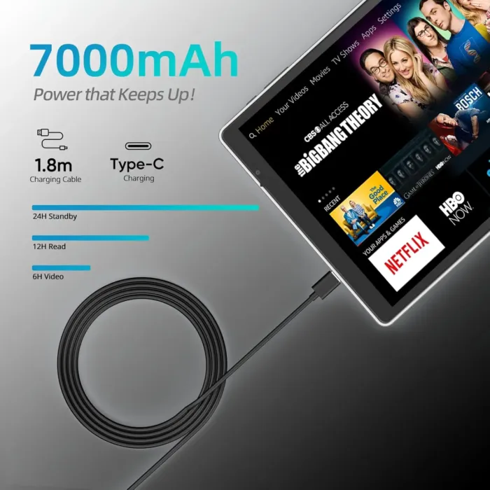 Android Tablet, 10.1" Android 14 Tablets 12GB(4+8)+128GB, 1280x800 HD Touchscreen, 8-Core, 7000mAh Large Battery, 13MP+5MP Camera, Widevine L1, Bluetooth Wi-Fi 6 Android Tablet Gaming, Kids Space - Image 6