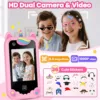 Kids Smart Phone for Girls Ages 3-8, Toy Cell Phone for Kids, Christmas Birthday Gifts for Girls, Toddler Learning Toy Phone with Touchscreen, Dual Camera, Game, Music, Story, 8GB SD Card(Pink)