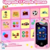 Kids Smart Phone for Girls Ages 3-8, Toy Cell Phone for Kids, Christmas Birthday Gifts for Girls, Toddler Learning Toy Phone with Touchscreen, Dual Camera, Game, Music, Story, 8GB SD Card(Pink)
