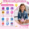 Kids Smart Phone for Girls Ages 3-8, Toy Cell Phone for Kids, Christmas Birthday Gifts for Girls, Toddler Learning Toy Phone with Touchscreen, Dual Camera, Game, Music, Story, 8GB SD Card(Pink)