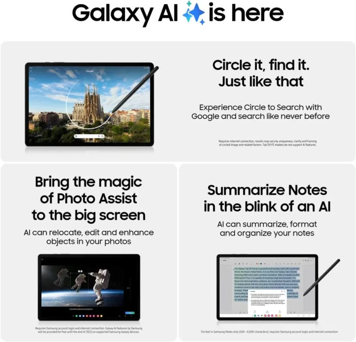 Samsung Galaxy Tab S9 11” 256GB WiFi 7 Android AI Tablet, Snapdragon 8 Gen 2 Processor, AMOLED Screen, Durable Design, S Pen Included, Long Battery Life, Auto Focus Camera, US Version, 2023, Graphite