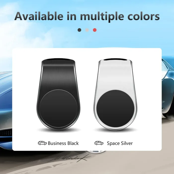 2PCS Mobile Phone Navigation Magnetic Bracket, L Type 360° Rotatable Car Phone Mount, Magnetic Navigation Bracket for Any Smartphone (Black)