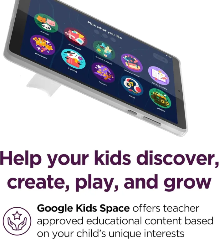 Lenovo Tab M8 Gen 4-2024 - Family Tablet - Google Kids Space - 8" HD Touch Display - 2 GB Memory - 32 GB Storage - MediaTek Helio A22 - Arctic Grey - Folio with Stand - Image 5